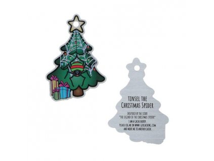 Tinsel the Christmas Spider Cache Buddy Travel Tag