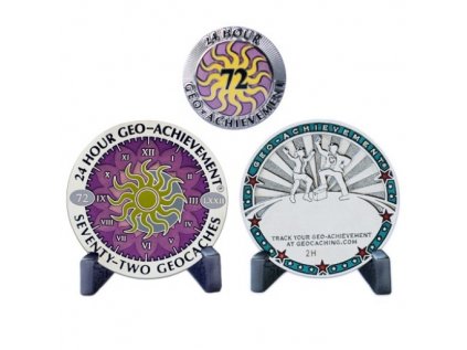 24 Hour -72 Caches Geo-Achievement® Award SetGeocaching.