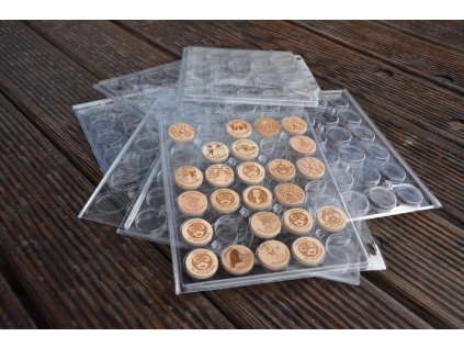 10x plastový zakladač na SWG10x Plastic holder for wood geocoins, cwg.