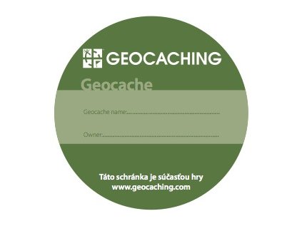 Nálepka na kešku okľúčlaGeocaching sticker on geocache.